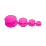 silikon masaj kupası 4lü set pembe